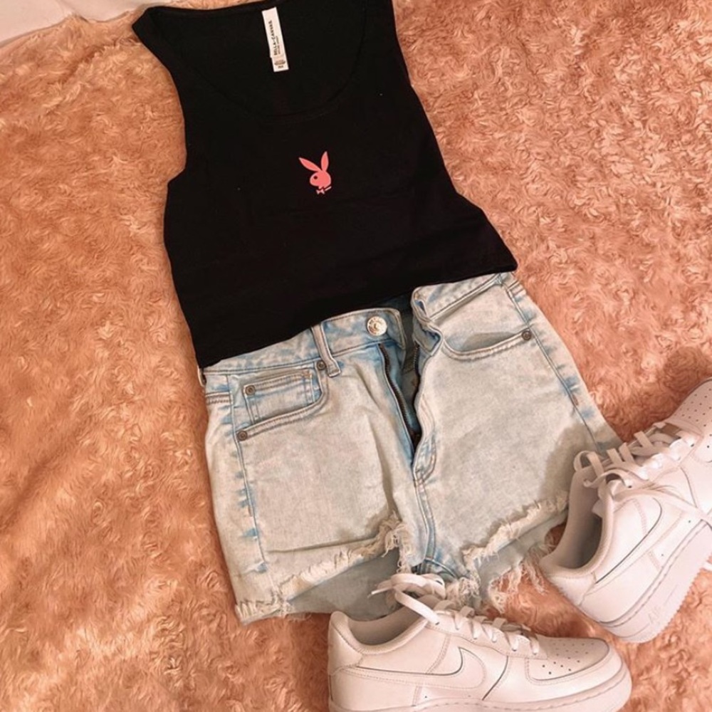 Cropped playboy tank